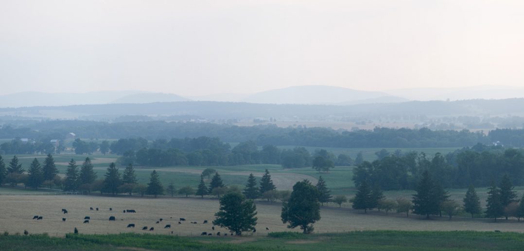 Looking West over Gettysburg, PA